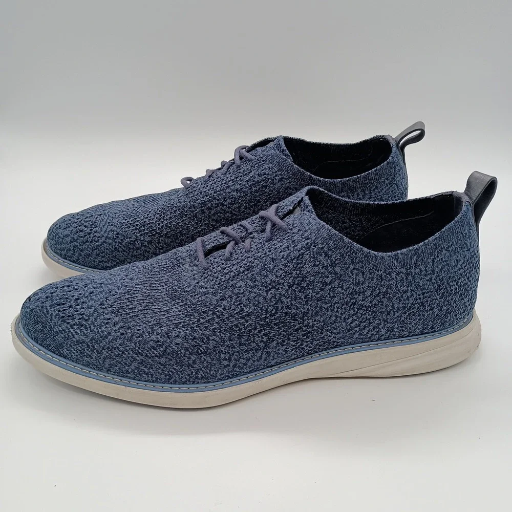 Cole‎ Haan Grand Evolution Stitchlite Oxford Navy Blue Knit Shoes Mens 12M